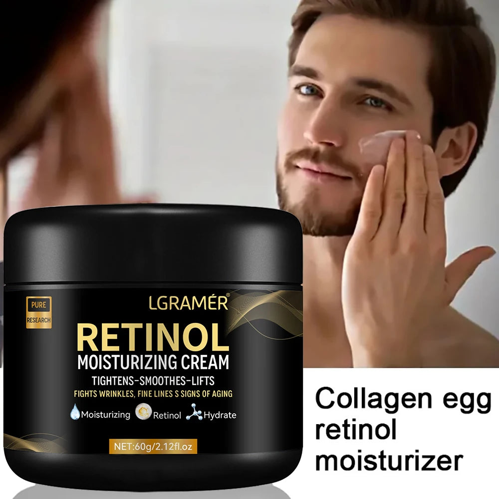 Crema Facial Retinol para Hombre – Antiedad, Minimiza Poros e Ilumina