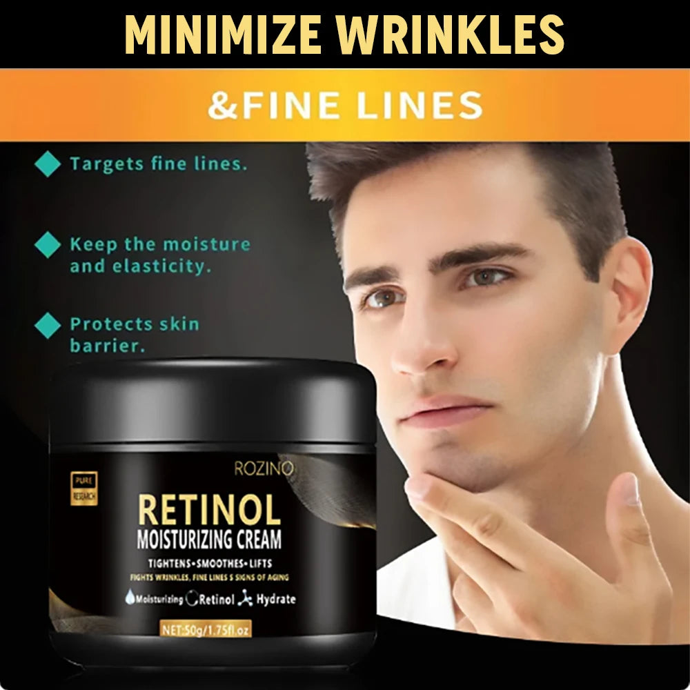 Crema Facial Retinol para Hombre – Antiedad, Minimiza Poros e Ilumina