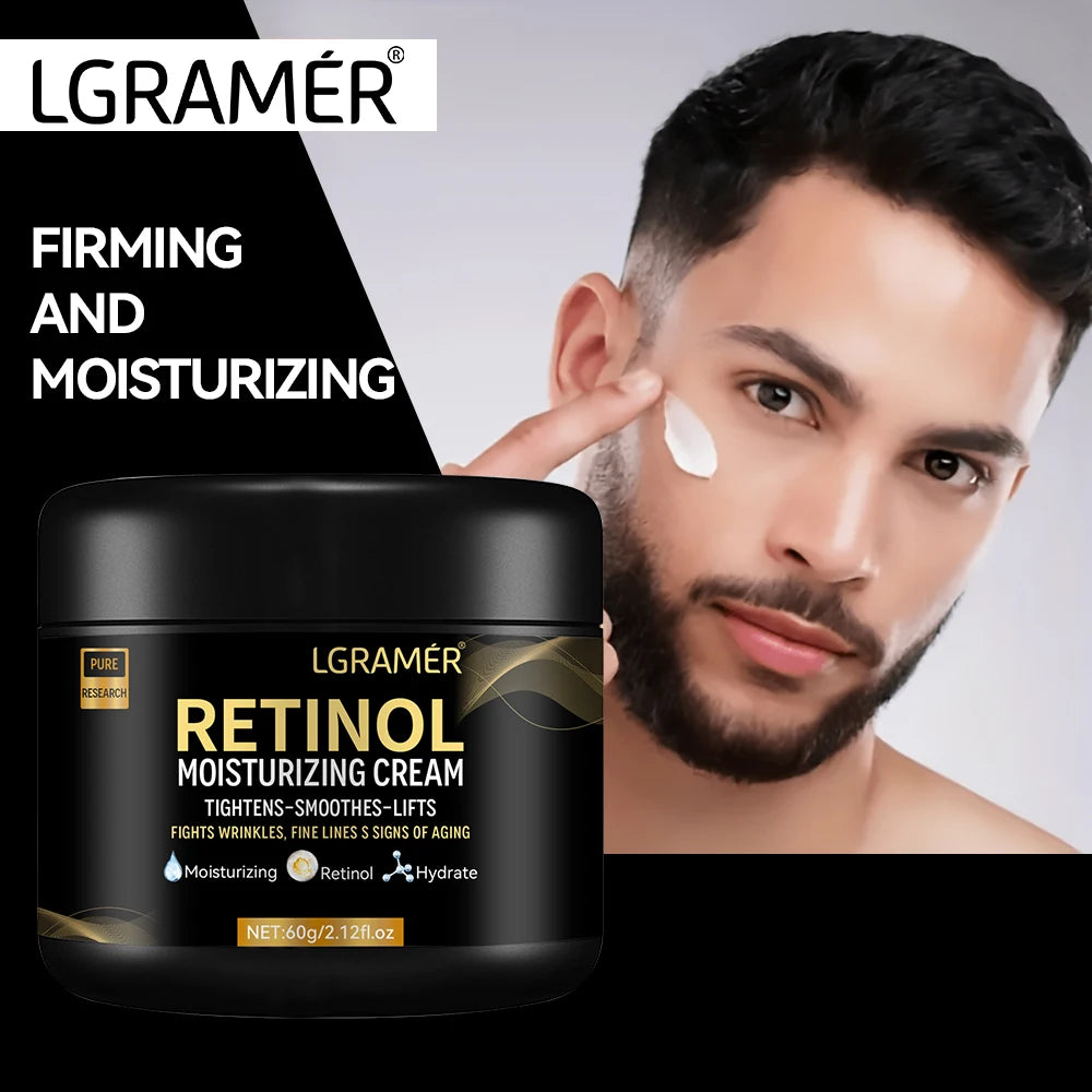 Crema Facial Retinol para Hombre – Antiedad, Minimiza Poros e Ilumina